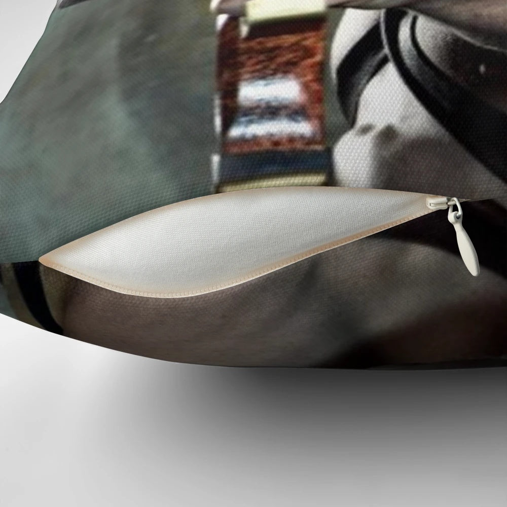 Stylish pillow featuring actor Stephen Amell as the character Oliver Queen from the hit TV series Arrow