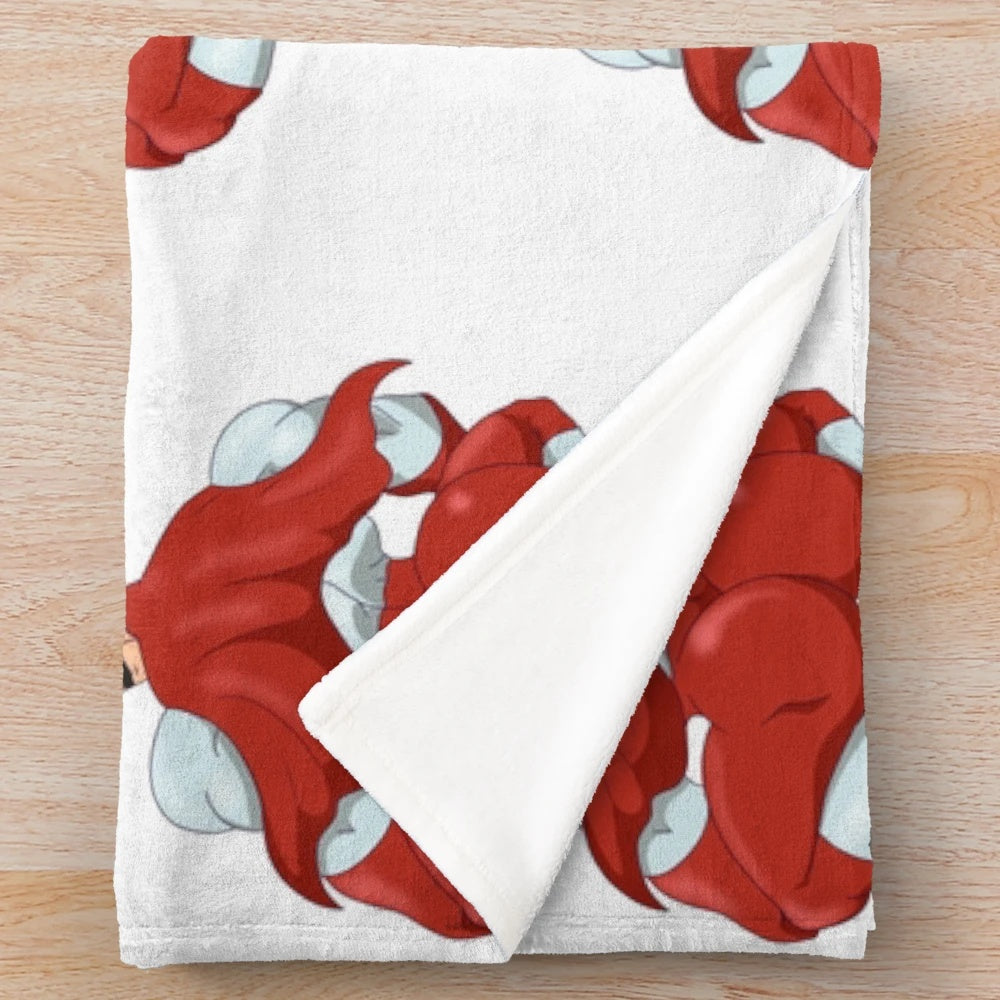 Plush blanket featuring the thick and thicc characters from the Invincible and Omni Man comics