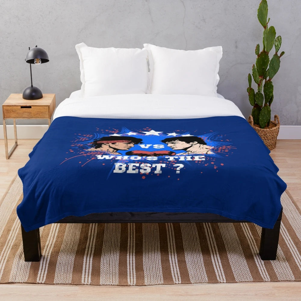 Superhero Strength Plush Blanket featuring epic movie scenes