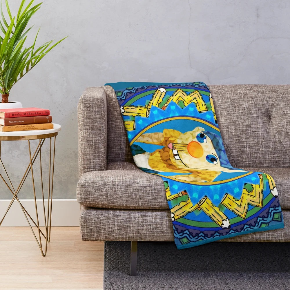 Supermariologan inspired plush blanket featuring the character Jeffy