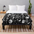 White plush blanket with Buffy the Vampire Slayer-inspired design