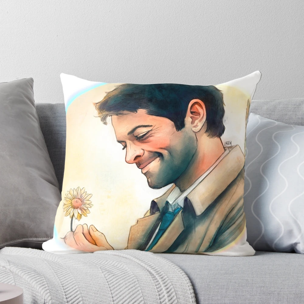 Supernatural Castiel Angel Pillow featuring the beloved character from the TV series