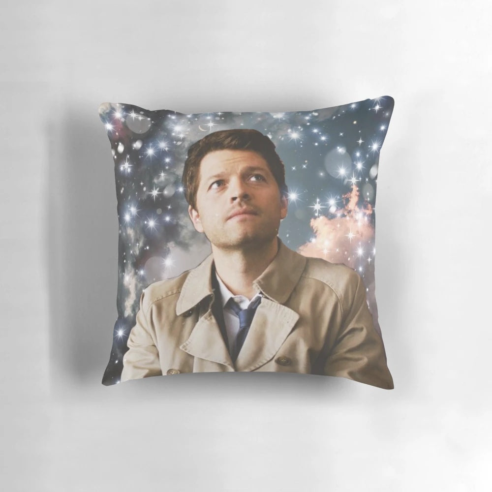 Supernatural Castiel pillow with angel wings design