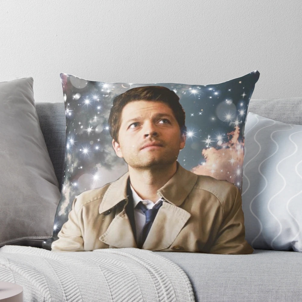 Supernatural Castiel pillow with angel wings design