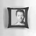 Soft, plush pillow featuring a portrait of Misha Collins as the beloved character Castiel from the hit TV series Supernatural.