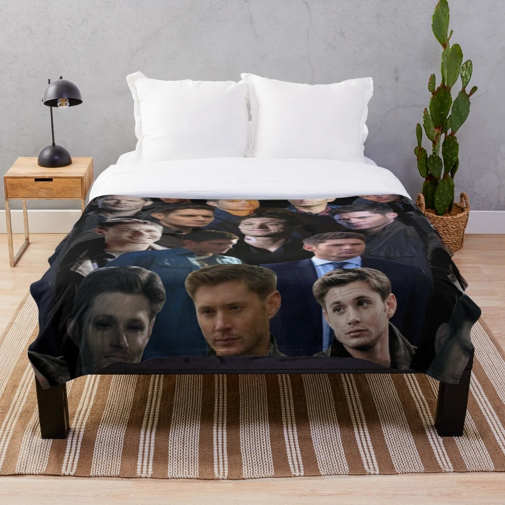 Supernatural Dean Winchester Collage Plush Blanket