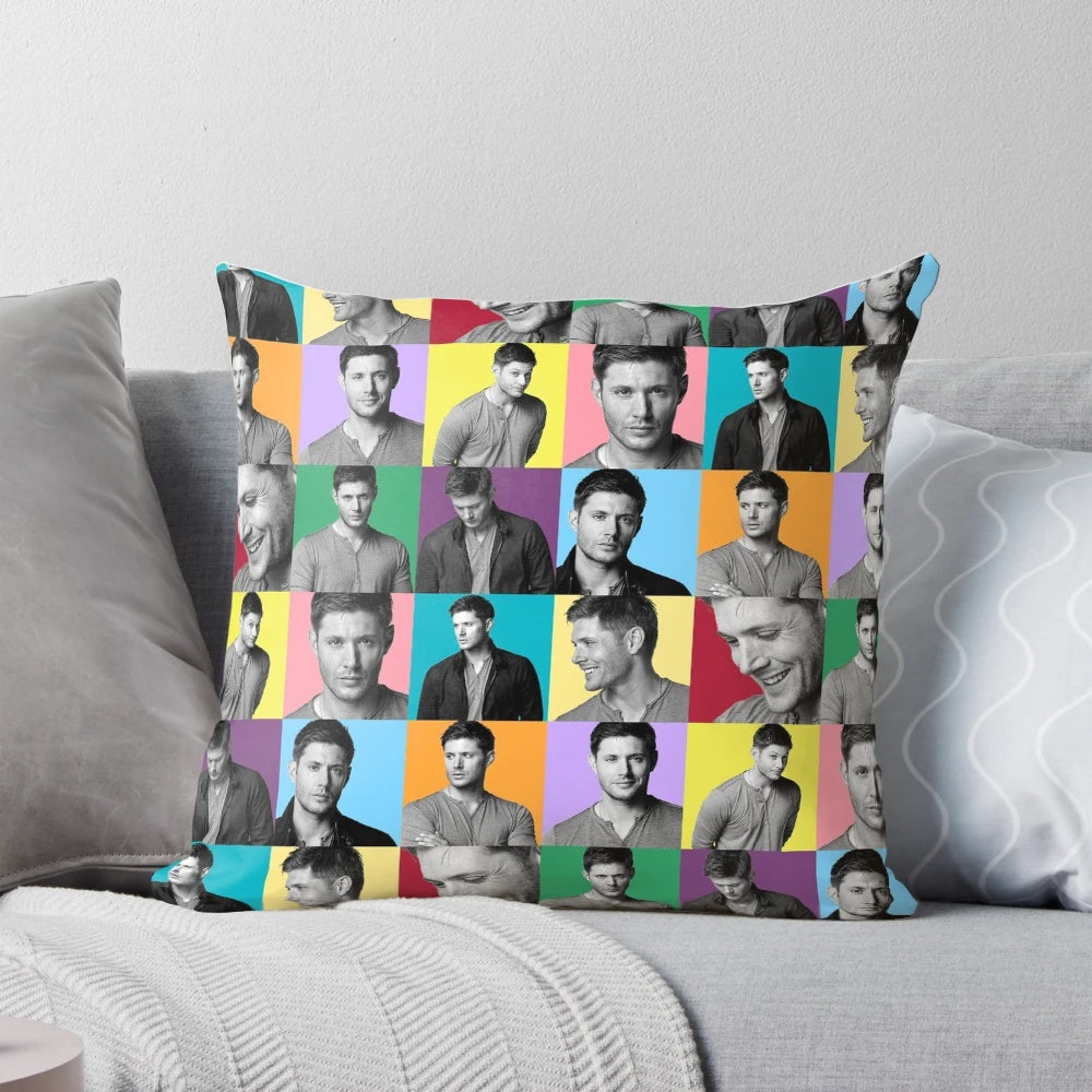 Colorful pop art portrait of actor Jensen Ackles as Dean Winchester from the TV series Supernatural