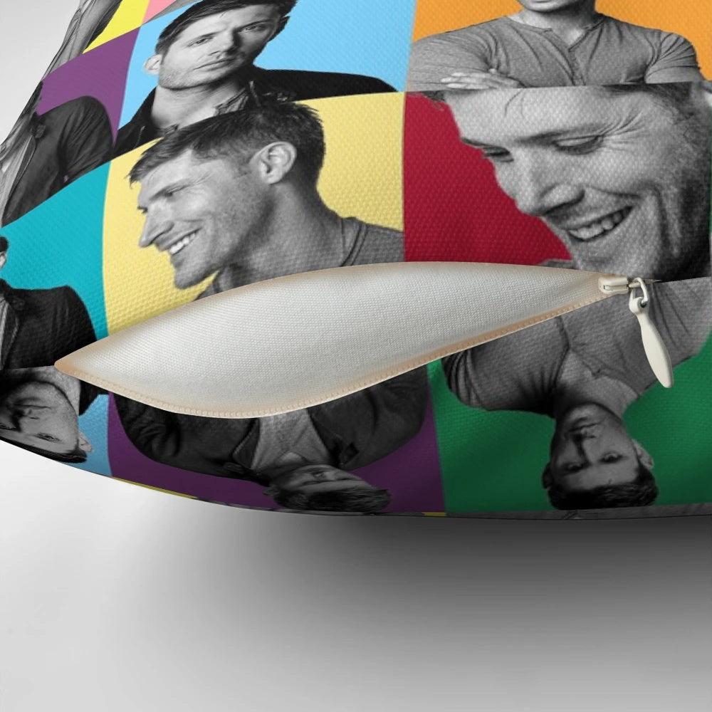 Colorful pop art portrait of actor Jensen Ackles as Dean Winchester from the TV series Supernatural