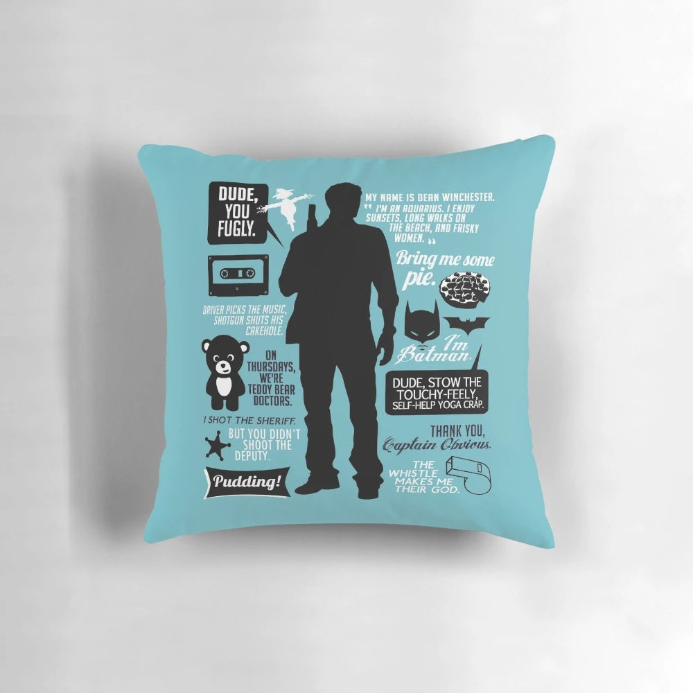Supernatural Dean Winchester Quotes Decorative Throw Pillow