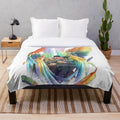 Supernatural Destiel inspired plush blanket with rainbow angel wings design