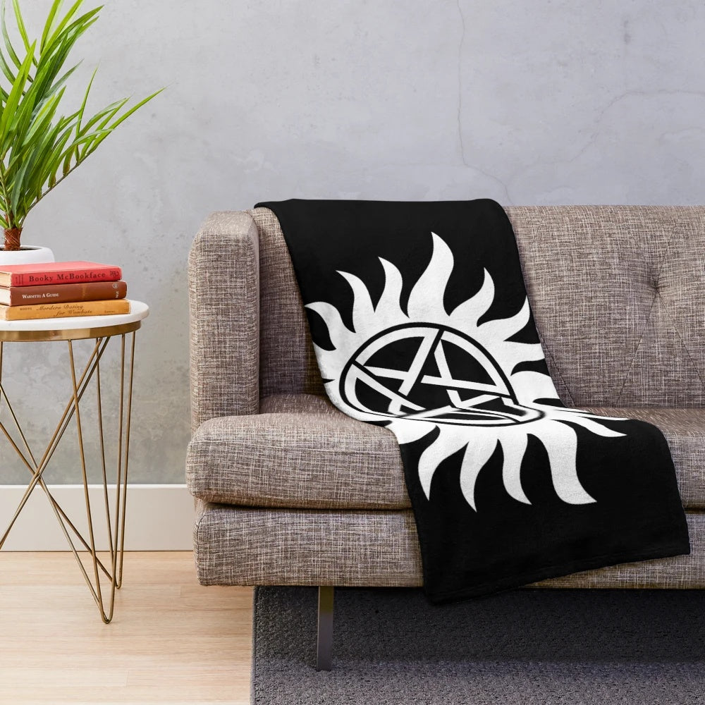 Supernatural-inspired anti-possession sigil plush blanket