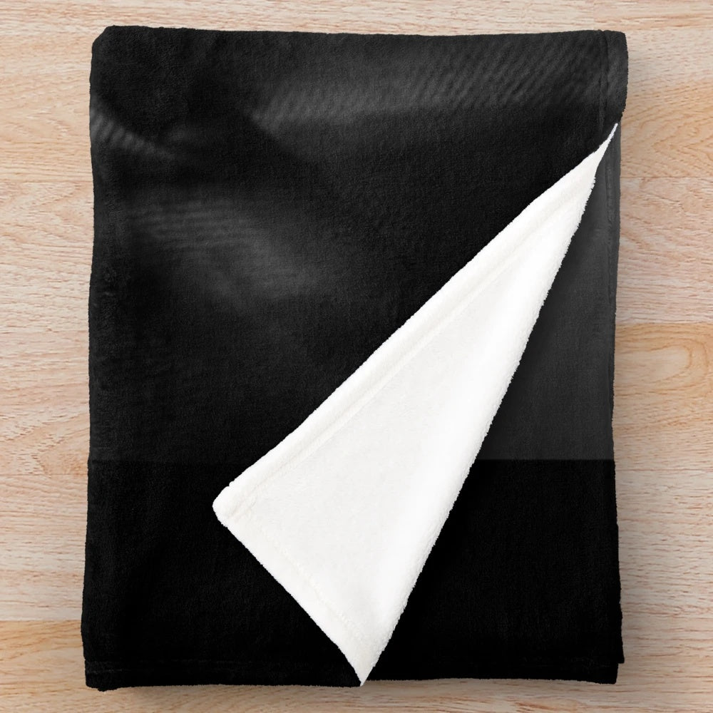 Black and white plush blanket inspired by the TV series Supernatural and actor Jensen Ackles