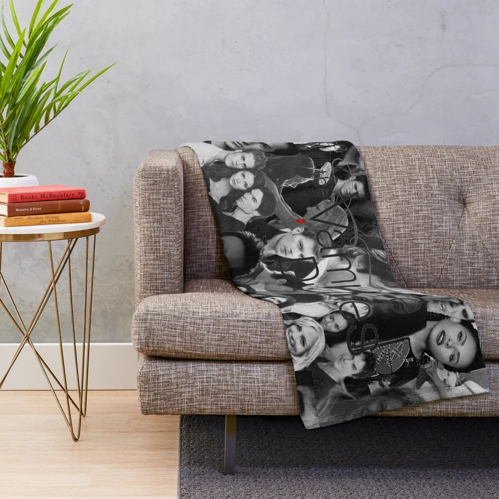 Vampire-themed collage design plush blanket