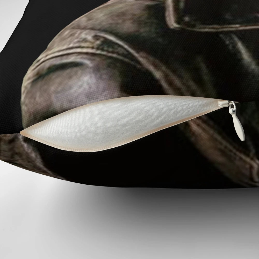 Supernatural-themed pillow featuring Dean Winchester in his iconic leather jacket