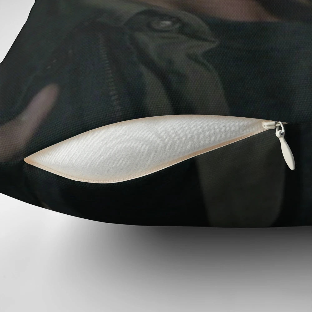 A plush pillow featuring a screaming image of Dean Winchester, the character from the popular TV series Supernatural.