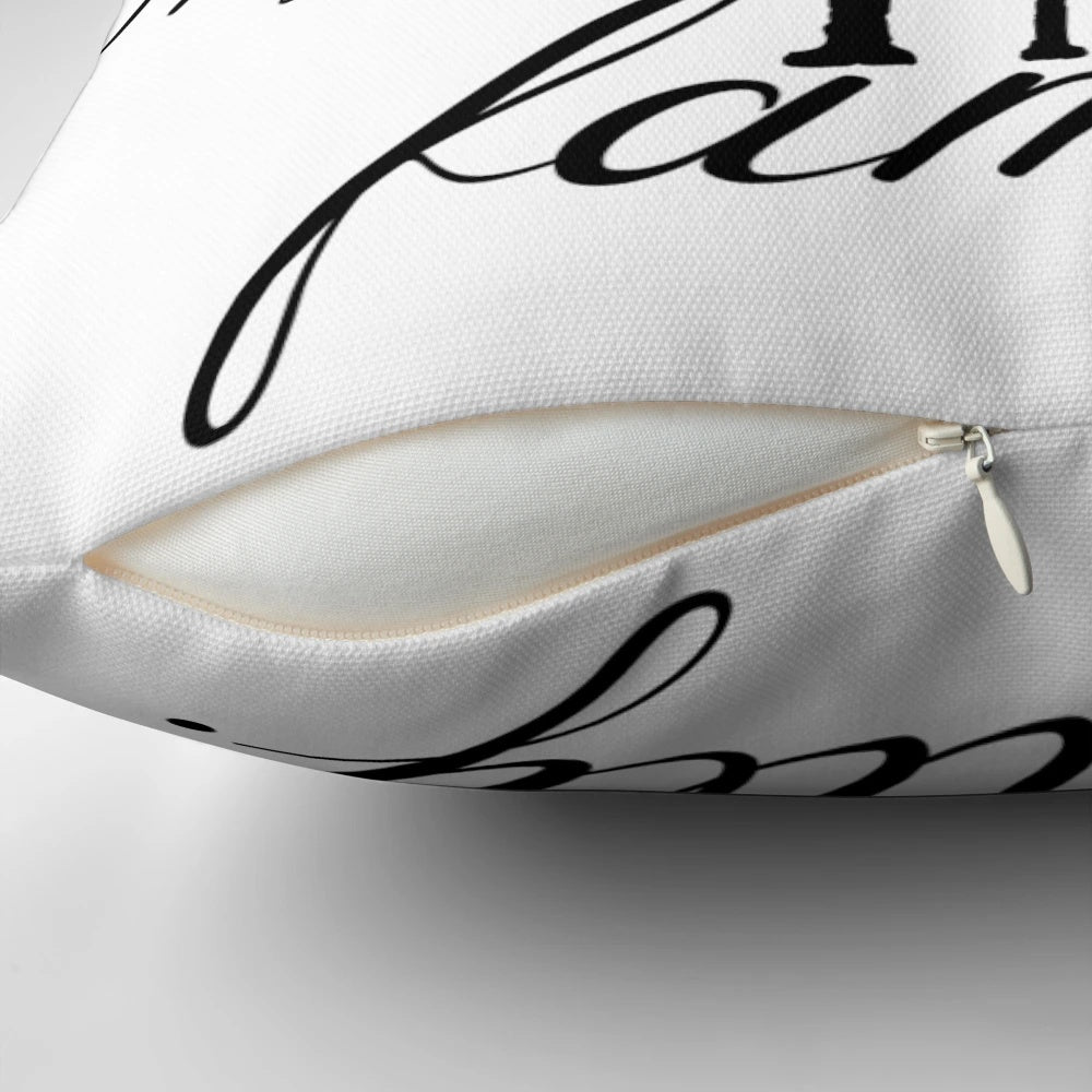 Supernatural inspired decorative pillow with quote "Family Don't End in Blood"