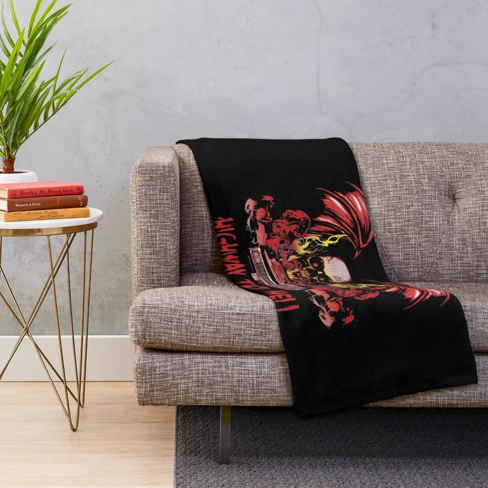 Supernatural-inspired 'Highway to Hell' plush blanket with ACDC music theme