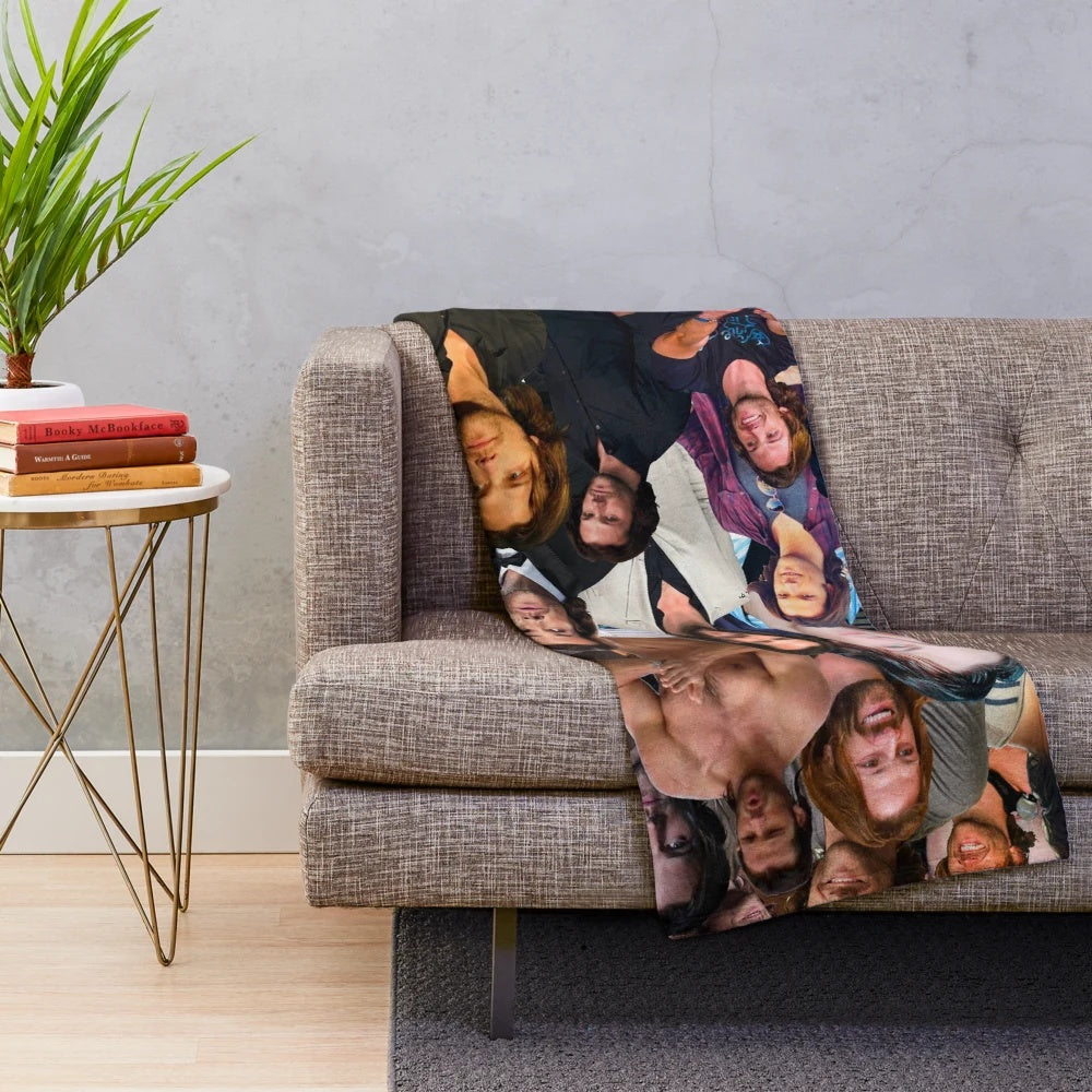 Jared Padalecki photo collage plush blanket featuring the Supernatural TV show star