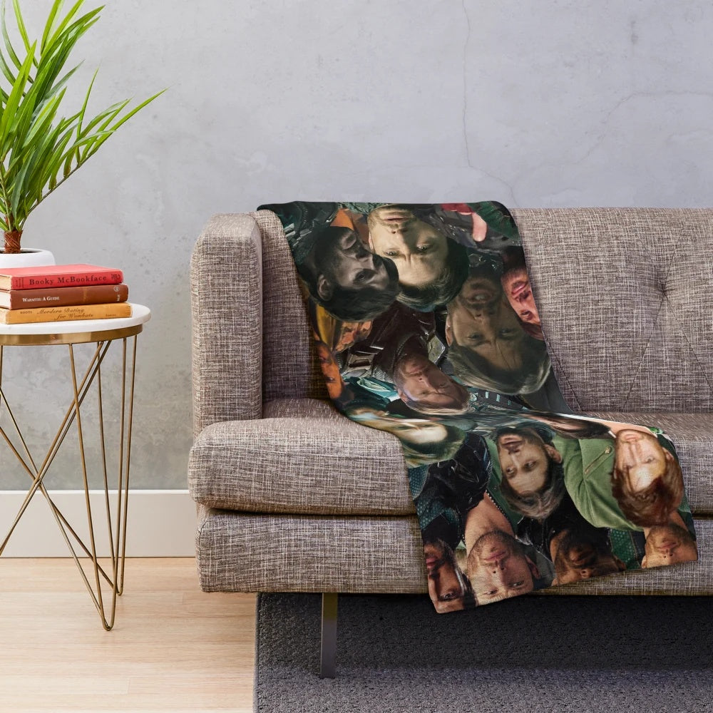 Jensen Ackles photo collage printed on a soft, cozy plush blanket