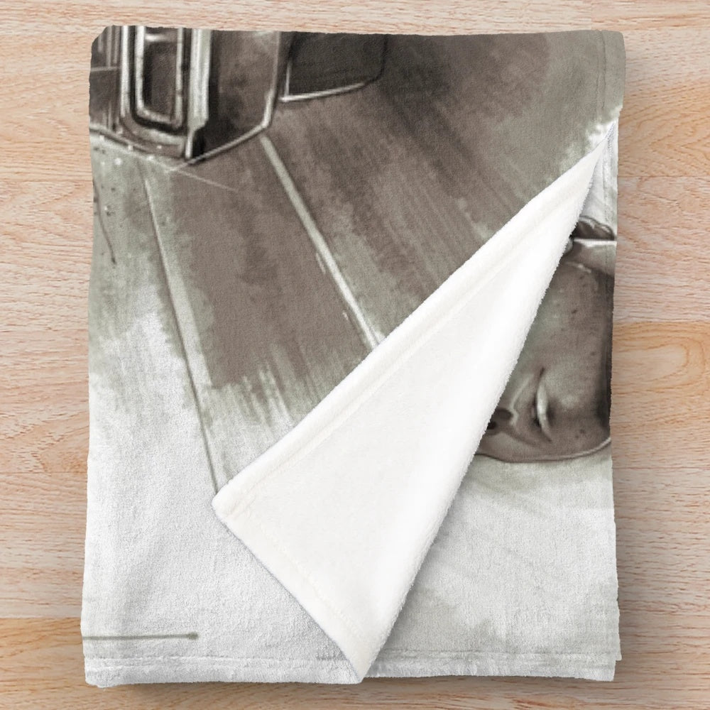 Supernatural inspired plush blanket featuring Sam, Dean, Castiel, and the Impala