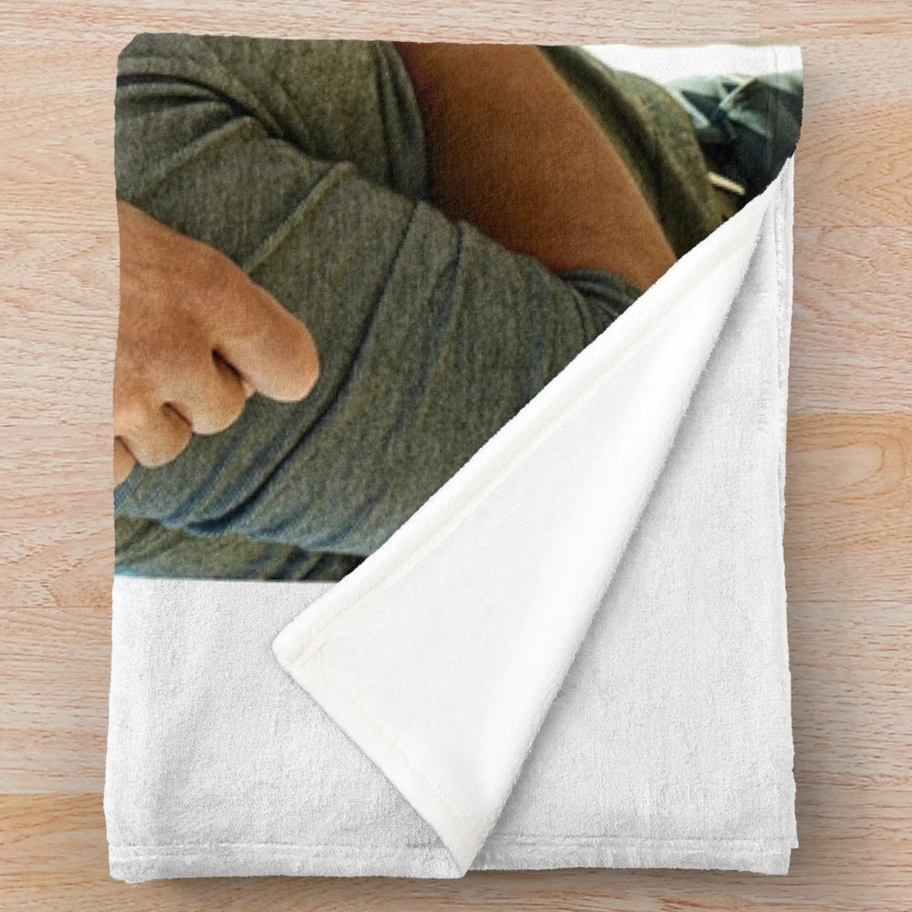 Supernatural-inspired plush blanket with images of Jared Padalecki, Jensen Ackles, and Misha Collins