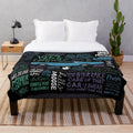 Supernatural-themed plush blanket with show's iconic elements