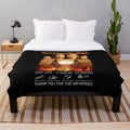 Supernatural themed plush blanket with "Thank You for the Memories" design