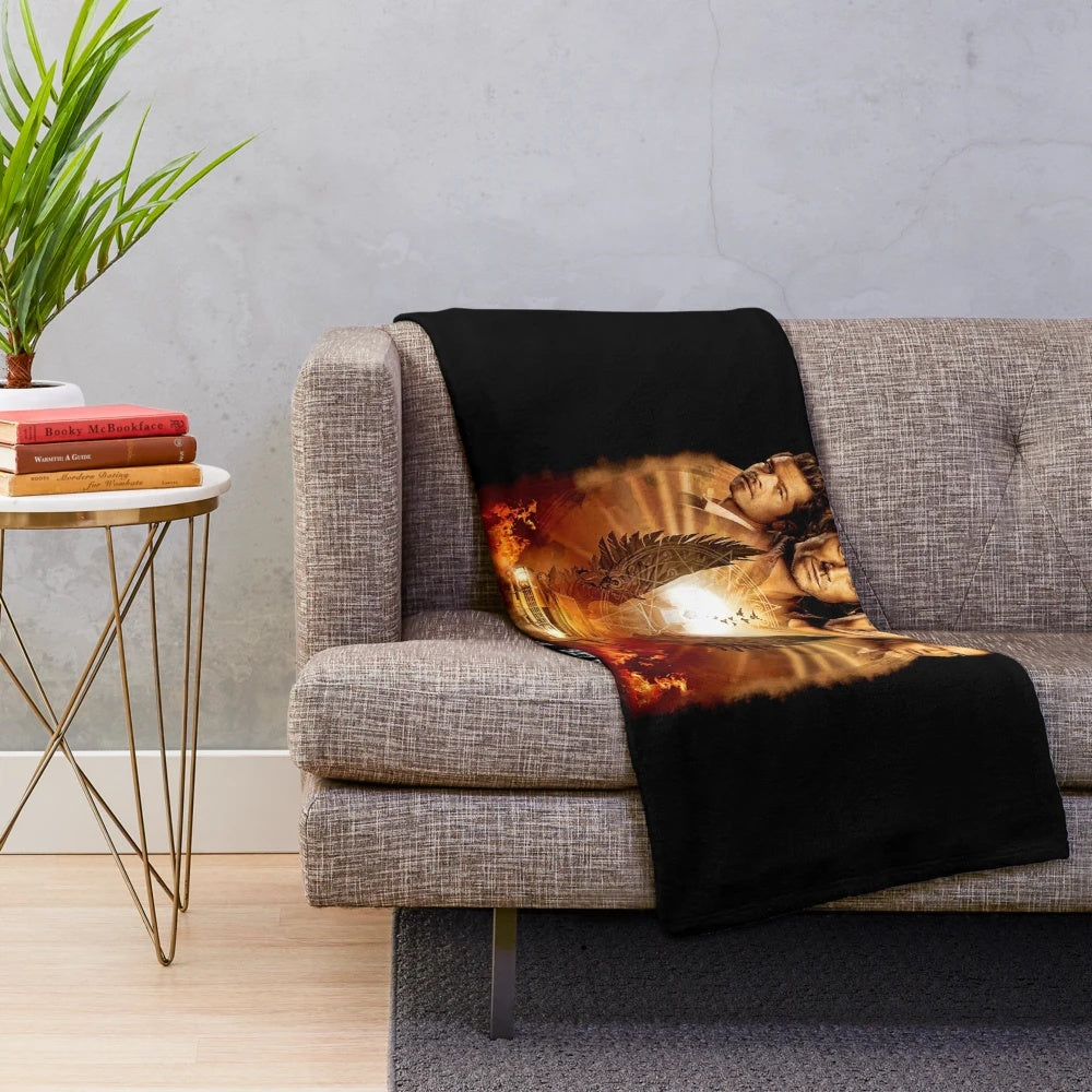 Supernatural themed plush blanket with "Thank You for the Memories" design