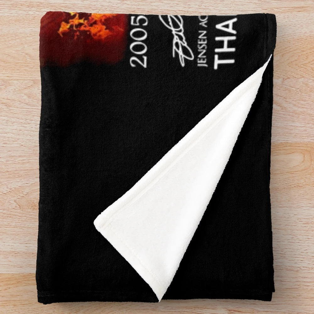 Supernatural themed plush blanket with "Thank You for the Memories" design