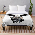 Supernatural-inspired plush blanket featuring a minimalist vector art design of the Winchester brothers