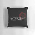Supernatural-themed decorative pillow featuring anti-possession symbol and dark design