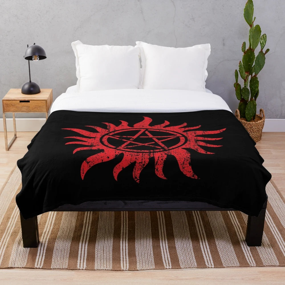Supernatural-inspired Winchester Symbol Plush Blanket