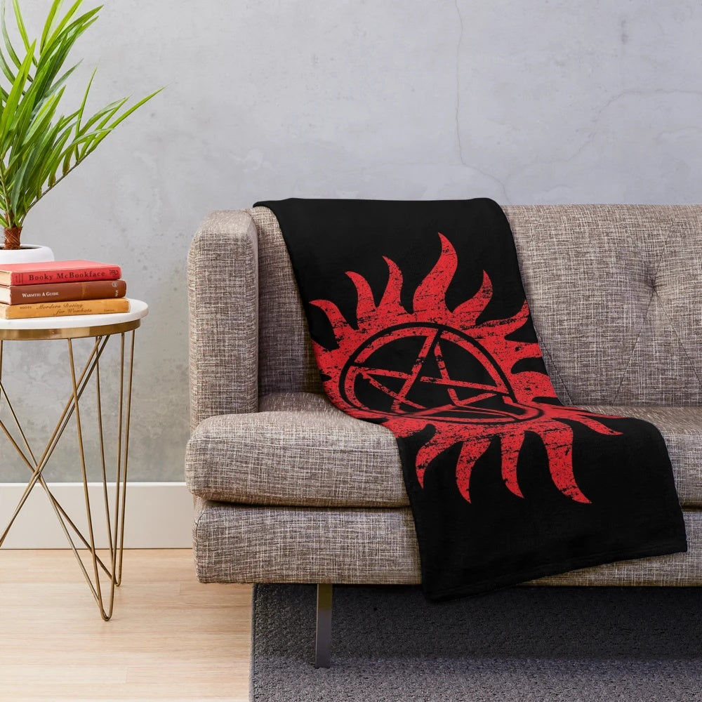 Supernatural-inspired Winchester Symbol Plush Blanket