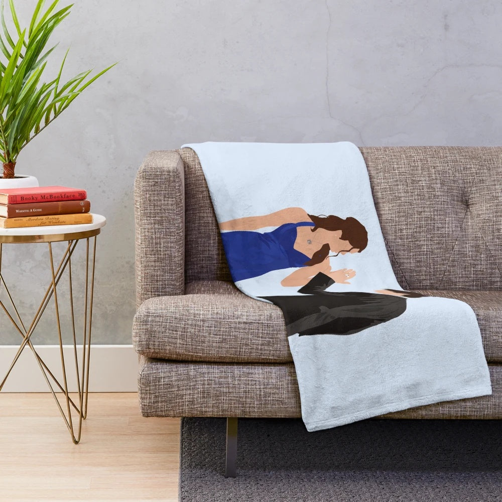 Plush blanket featuring Damon and Elena from The Vampire Diaries