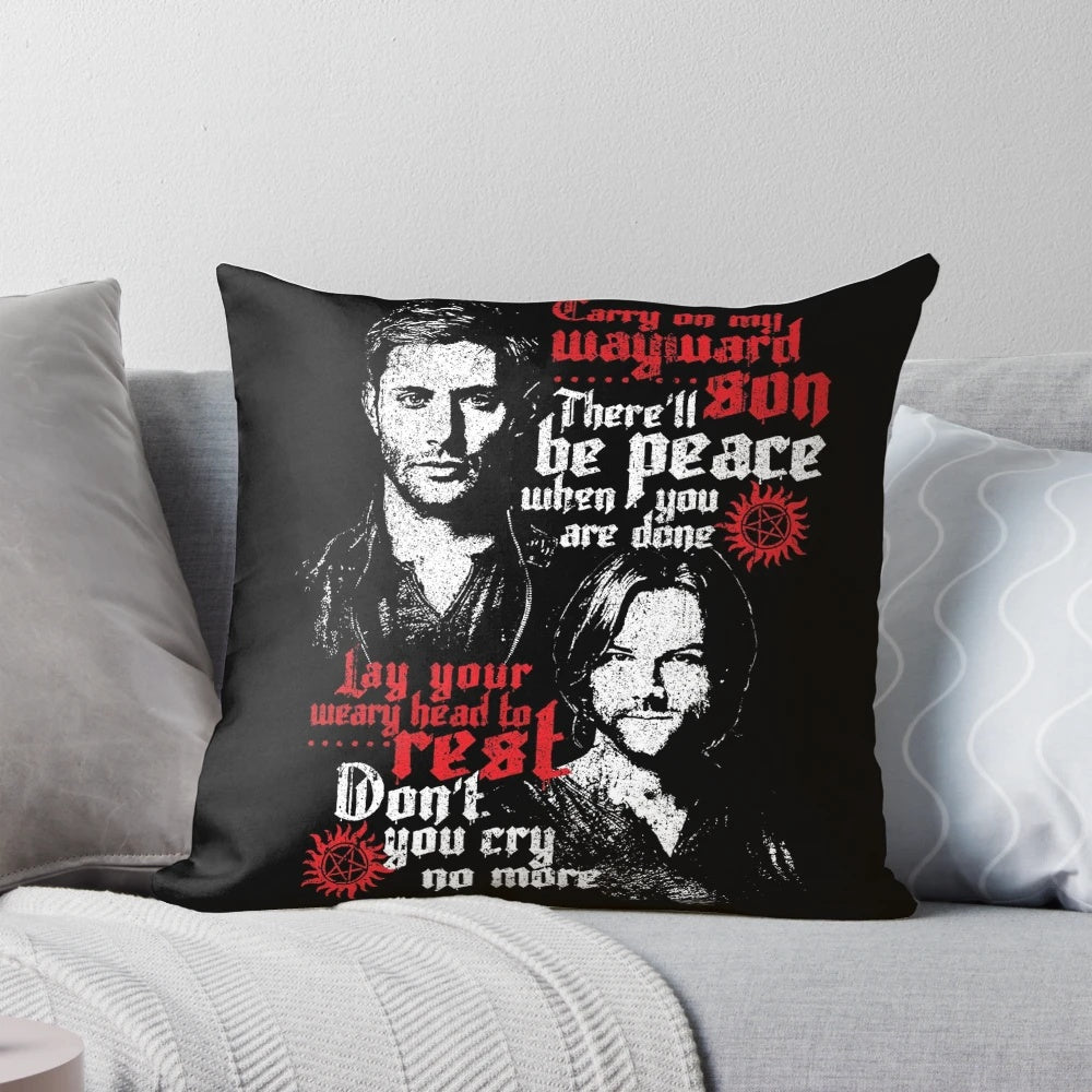 Supernatural Wayward Sons Castiel Winchester Brothers Decorative Pillow