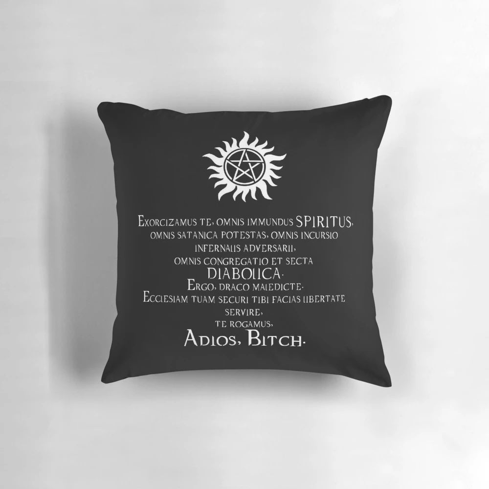 Supernatural Winchester Demon Hunter Exorcism Pillow with Pentagram and Devil's Trap Design