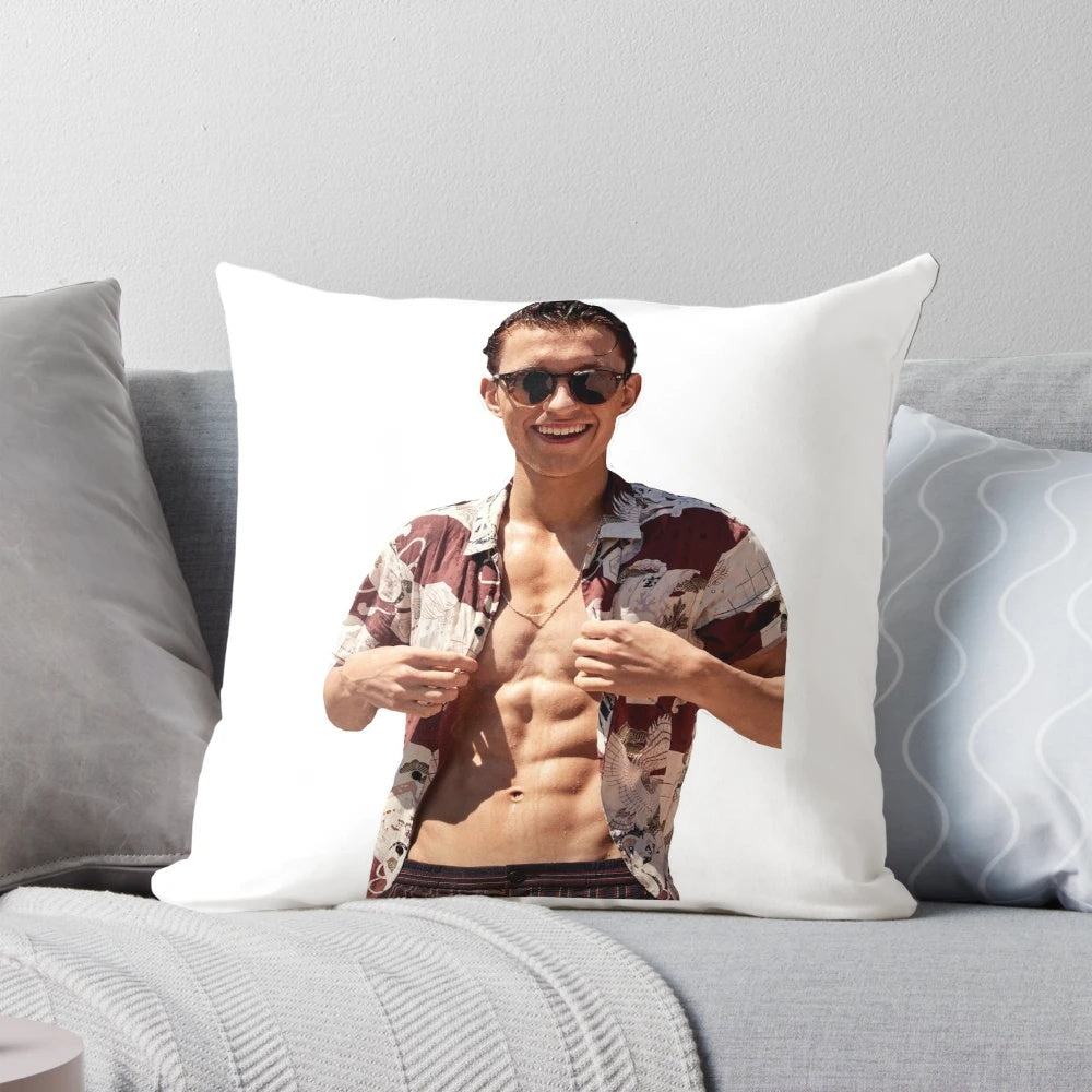 Tom Holland themed pillow case featuring the popular Spiderman actor