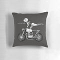 A stylish pillow featuring a "Women Who Ride" design, perfect for female motorcycle enthusiasts.