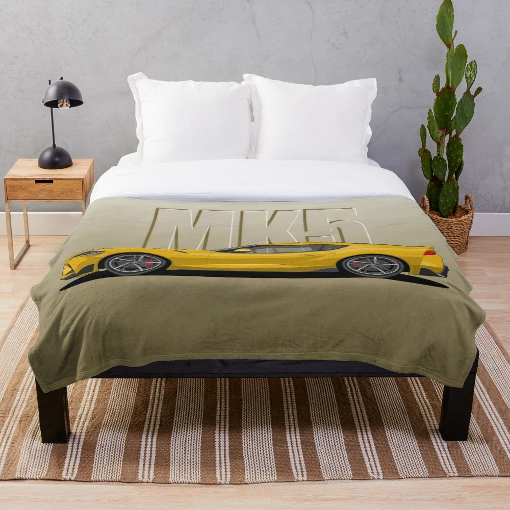 Supra MK5 yellow plush blanket