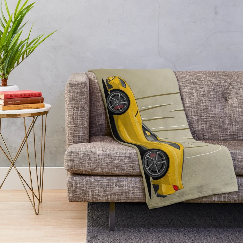 Supra MK5 yellow plush blanket