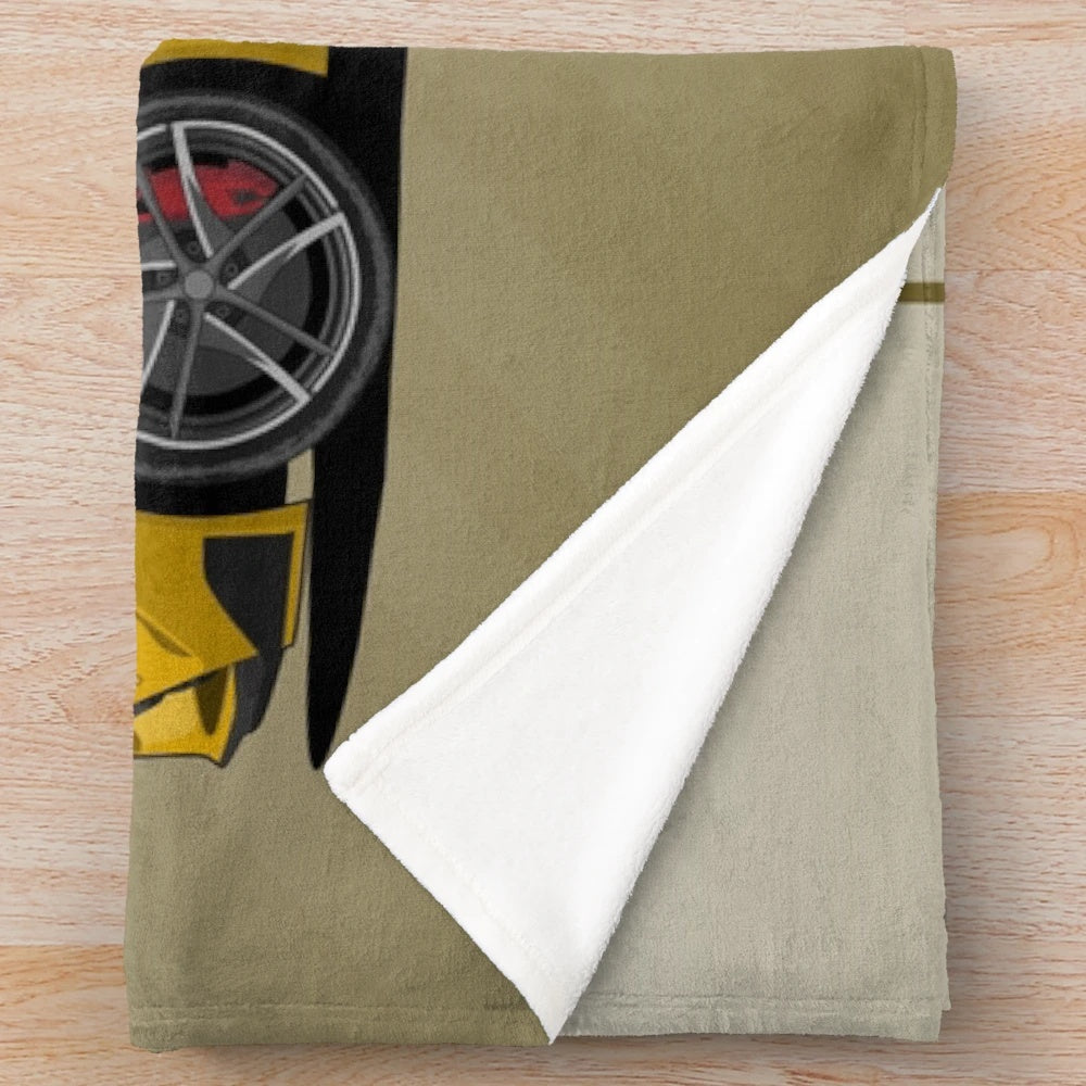 Supra MK5 yellow plush blanket