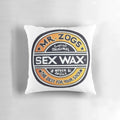Plush pillow featuring the iconic Mr. Zogs Sex Wax branding, perfect for surf enthusiasts and meme lovers.