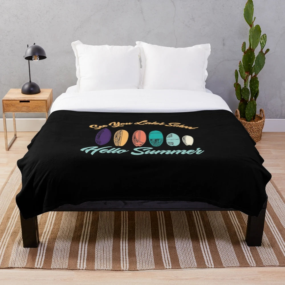 Plush blanket with surfing themed design for hobby enthusiasts