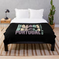 Surfing plush blanket with Nazare, Portugal beach design