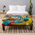 Surreal and trippy plush blanket with abstract nature-inspired artwork
