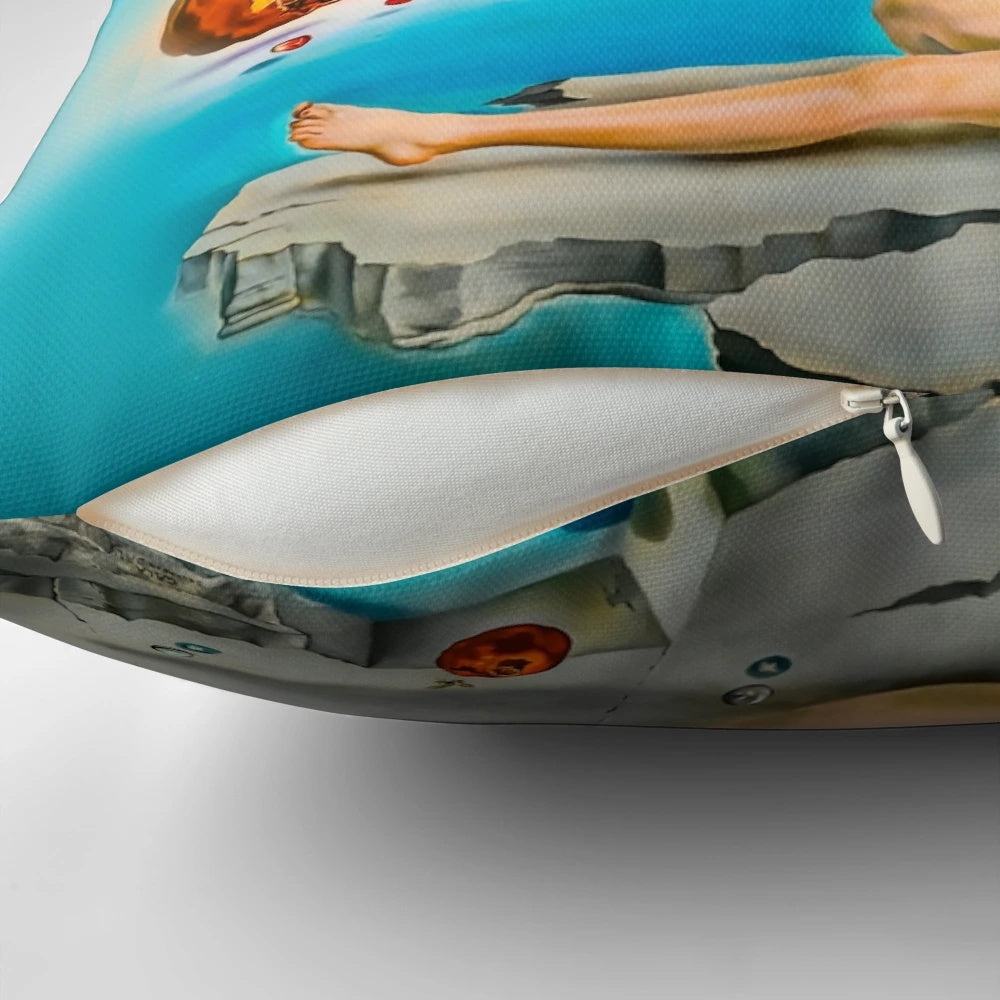 Surreal animal-themed dream pillow inspired by the artwork of Salvador Dalí