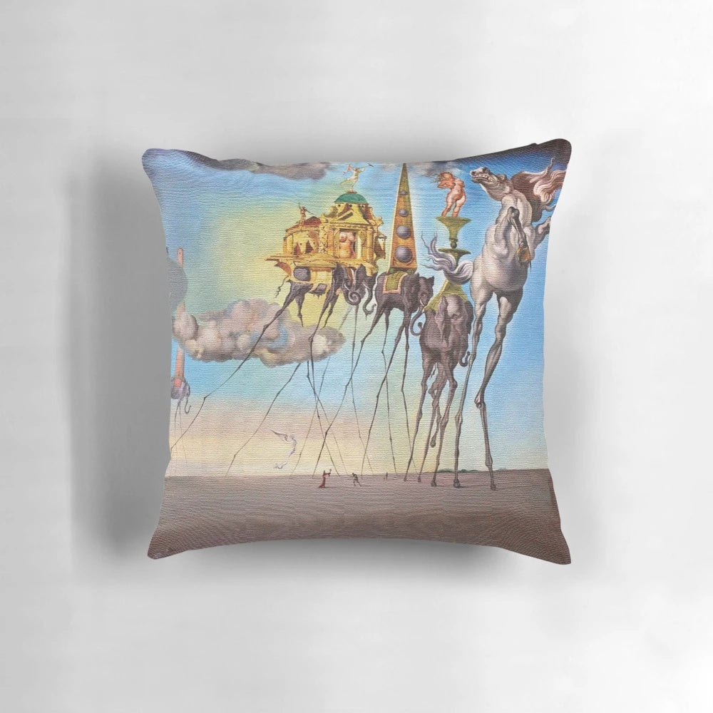 Surreal art print inspired by Salvador Dalí's "The Temptation of St. Anthony"