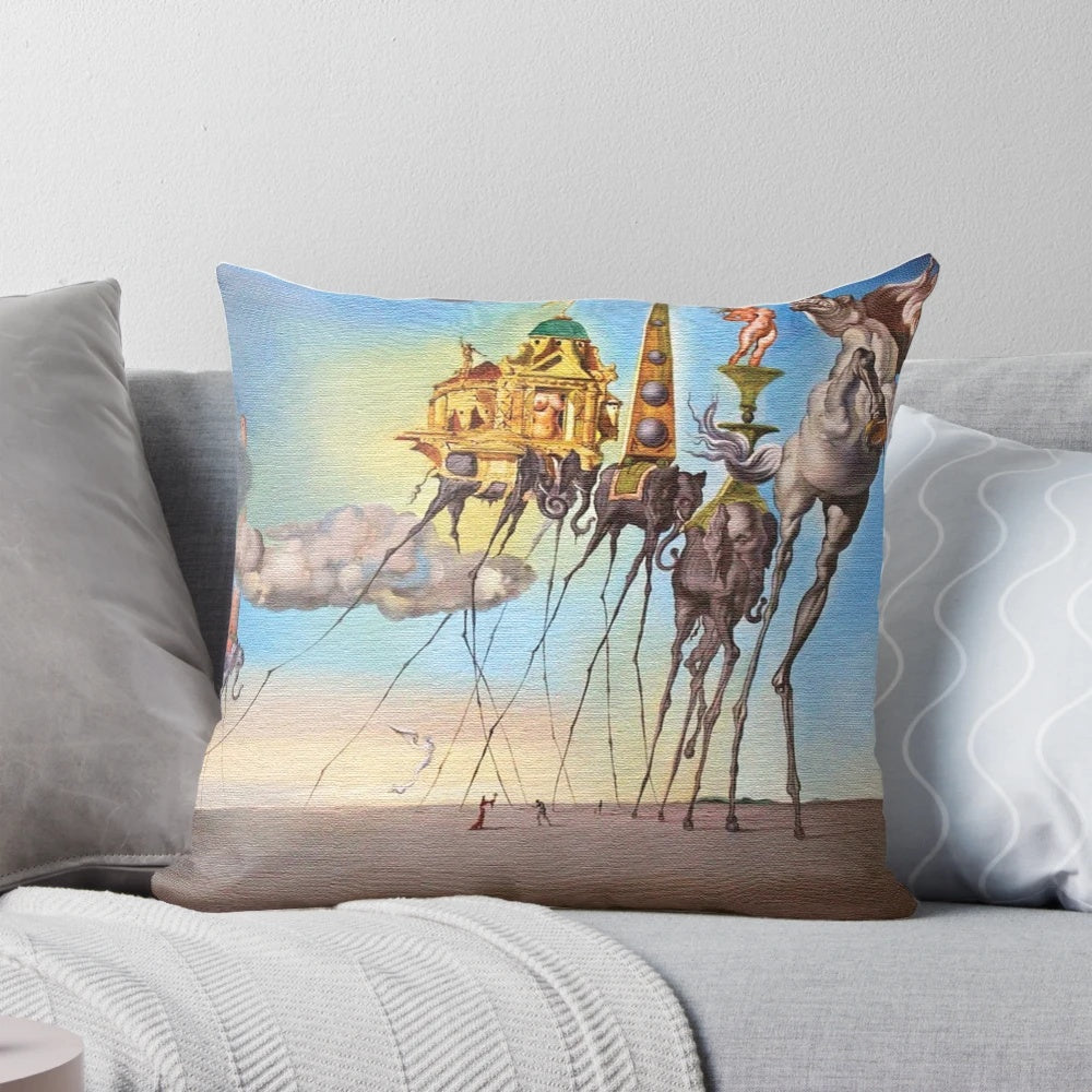Surreal art print inspired by Salvador Dalí's "The Temptation of St. Anthony"
