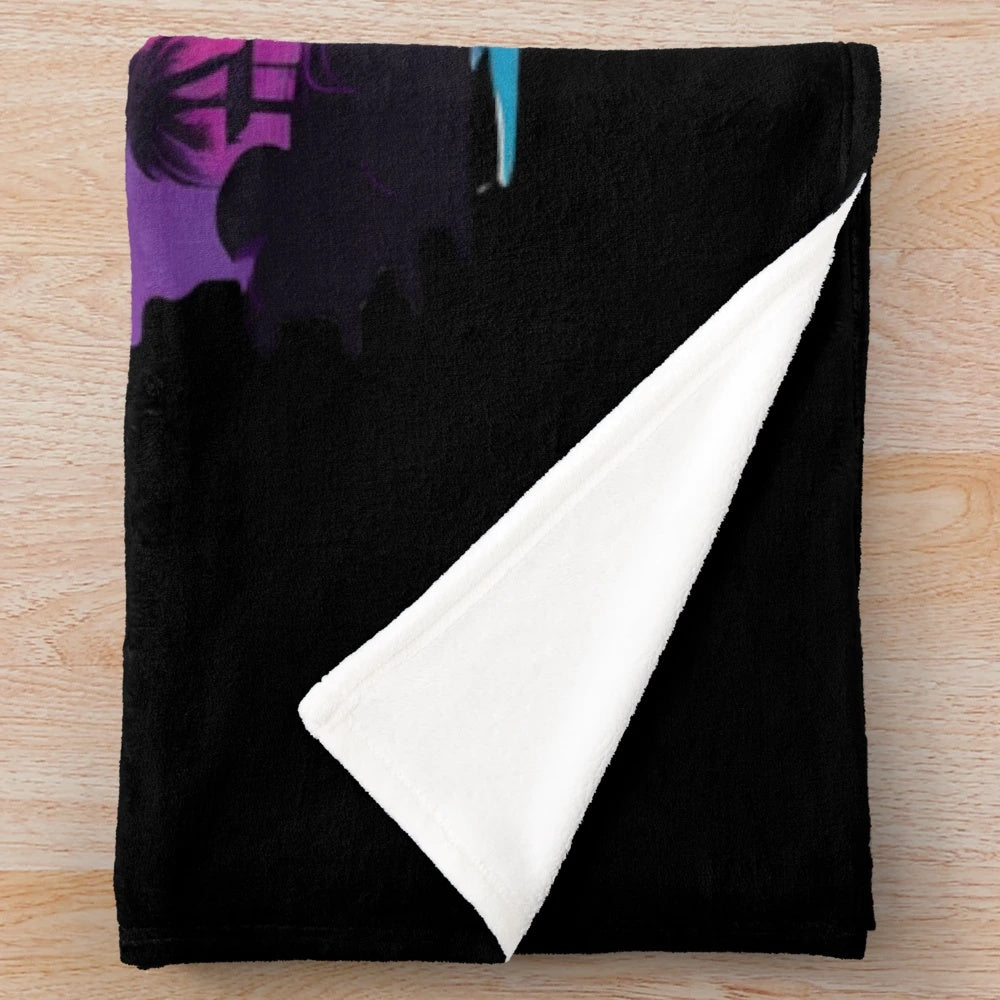 Surreal dark fantasy horror-themed plush blanket with chilling gradient graphics