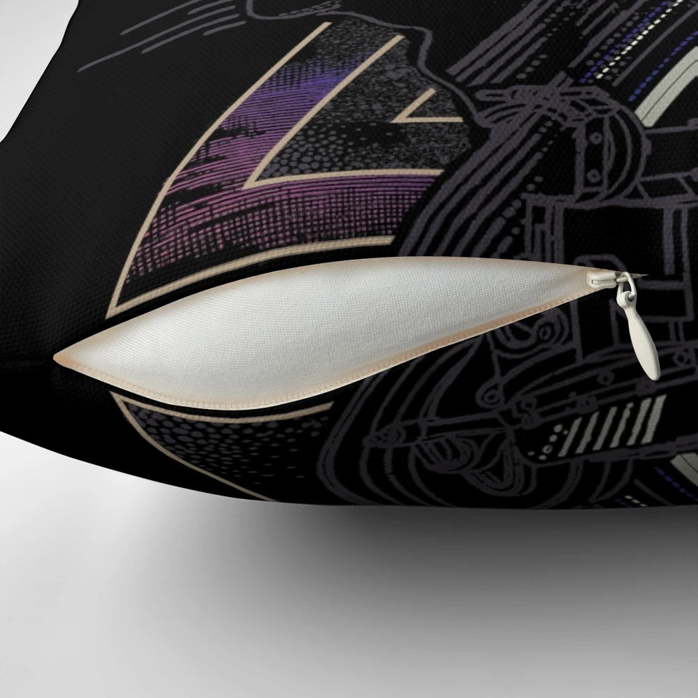 Soft and plush surreal dream pillow with a galaxy and space design, perfect for relaxing and recharging.